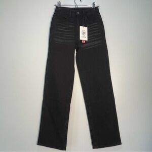 NWT CIDER DENIM Women's Jeans Black Straight Leg Size XXS